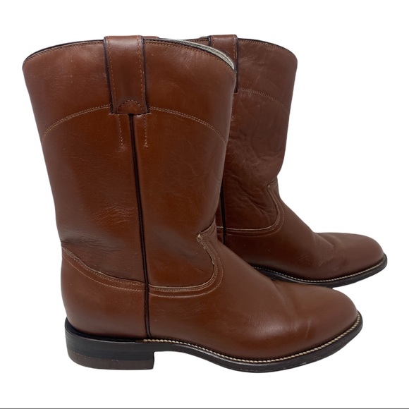 Pecos Bill brown leather Roper cowboy western boots - Picture 1 of 8